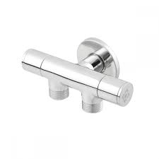 Кран угловой    1/2 - 1/2 - 1/2   RAFTEC   буксовый   VKE-801005     ХРОМ  (50/1шт)