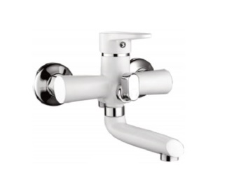 006  C3-FW-401   TRIGOR Смеситель  д/ванны  БЕЛЫЙ  евро  к35   (10/1шт)