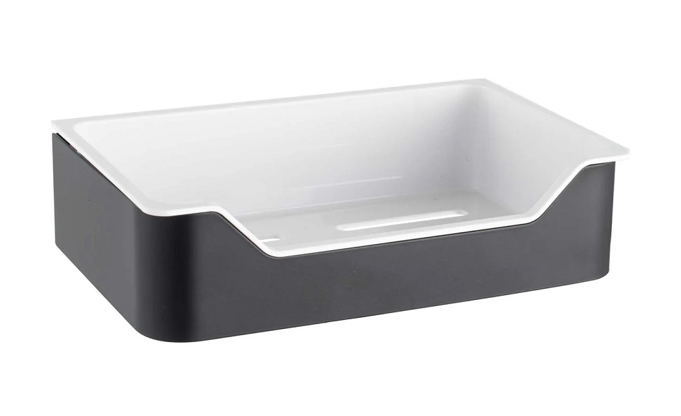 Полка  1-ая  ПРЯМАЯ литая  ZENFORT  B022B  ЧЕРНЫЙ МАТ.+ PLASTIK   (80/1шт)