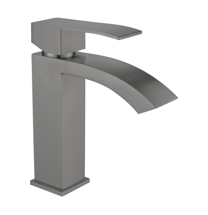 001F   Смеситель д/умыв.   FMARK   FS8601Q квадро ГРАФИТ SUS нерж.35к. гайка   (12/1шт)