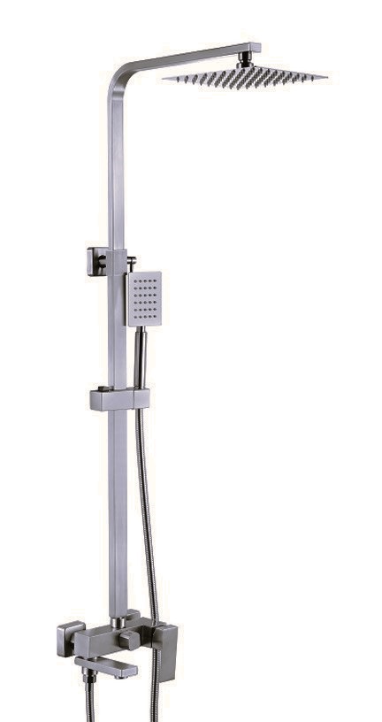 Душевая стойка   DOKORONA   ZM-7764-18Q   3-х функциональная. излив 25 см.  НЕРЖ/ГРАФИТ   (1/1шт)